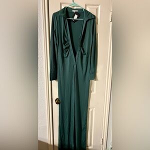 Fashion Nova Teal Long Jumpsuit